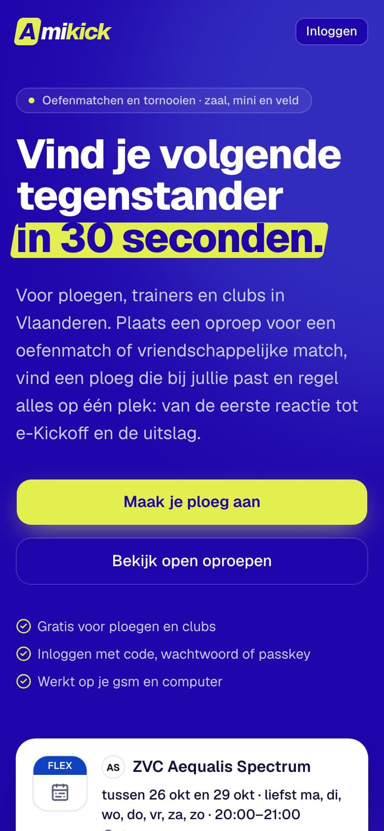 Amikick op een smartphone